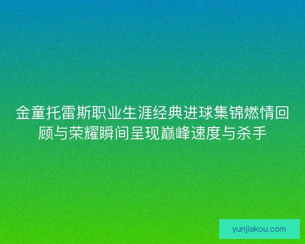 金童托雷斯职业生涯经典进球集锦燃情回顾与荣耀瞬间呈现巅峰速度与杀手